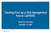 Tracking Error as a Risk Management Tool at CalPERS
