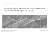 Balance Sheet and Disclosure Scorecard For Trade Date ...