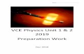 VCE Physics Unit 1 & 2 2019 Preparation Work