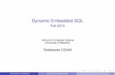 Dynamic Embedded SQL - University of Waterloo