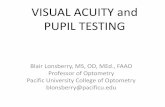 VISUAL ACUITY and PUPIL TESTING - Optometrists