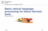 Basic natural language processing for Swiss German texts