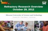 Refractory Research Overview October 29, 2012