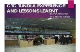 CTC TUNDLA EXPERIENCE AND LESSONS LEARNT