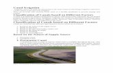 Canal Irrigation Classification of Canals based on ...