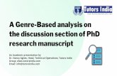 A Genre-Based analysis on the discussion section of PhD Research Manuscript