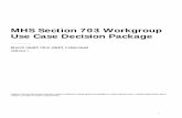 MHS Section 703 Workgroup Use Case Decision Package