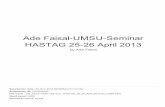 HASTAG 25-26 April 2013 Ade Faisal-UMSU-Seminar