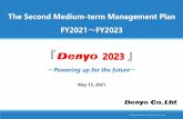 The Second Medium-term Management Plan FY2021 FY2023