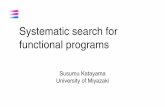 Systematic search for functional programs