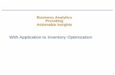 Business Analytics Providing Actionable Insights
