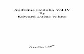 Andivius Hedulio Vol.IV By Edward Lucas White