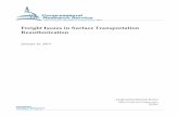 Freight Issues in Surface Transportation Reauthorization