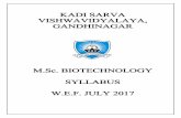 M.Sc. BIOTECHNOLOGY SYLLABUS W.E.F. JULY 2017