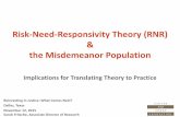 Risk-Need-Responsivity Theory (RNR) the Misdemeanor …