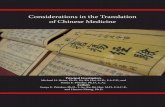 Considerations in the Translation of Chinese Medicine