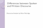 Differences between Spoken Discourse and Written Discourse