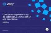 Conflict management using de-escalation, communication …