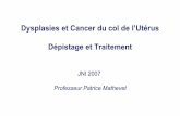 Dysplasies et Cancer du col de l’Utérus Dépistage et ...