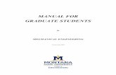MANUAL FOR GRADUATE STUDENTS