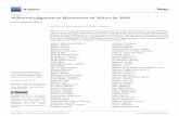 Acknowledgment to Reviewers of Water in 2020