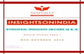 SYNOPSIS: INSIGHTS SECURE Q & A - INSIGHTS ON INDIA