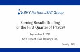 Earning Results Briefing for the First Quarter of FY2020