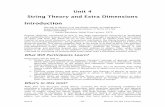 Unit 4 String Theory and Extra Dimensions Introduction