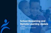 Remote Learning Update School Reopening and