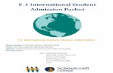 F 1 International Student Admission Packet
