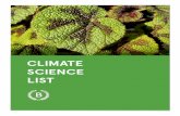 CLIMATE ACTION SCIENCE VISION LIST 2019