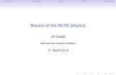 Basics of the NLTE physics - Uniwersytet Wrocławski