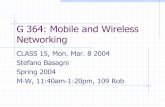 G 364: Mobile and Wireless Networking