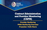 Contract Administration and Provider Monitoring (CAPM)
