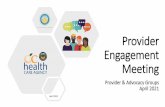 Provider Engagement Meeting