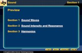 Section 1 Sound Waves Section 2 Sound Intensity and ...