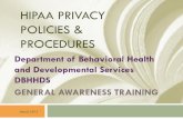 HIPAA PRIVACY POLICIES & PROCEDURES