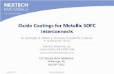 Oxide Coatings for Metallic SOFC Interconnects