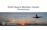 ICAO Space Weather Center Provisions
