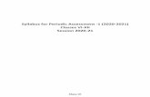 Syllabus for Periodic Assessment -1 (2020-2021) Classes VI ...