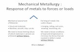 Mechanical Metallurgy : Response of metals to forces or loads