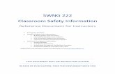 SWNG 222 Classroom Safety Information