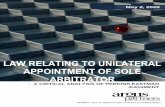 LAW RELATING TO UNILATERAL APPOINTMENT OF SOLE …