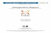 MBTI Step II Interpretive Report - The Myers-Briggs
