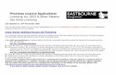 Premises Licence Applications Licensing Act 2003 & Other ...