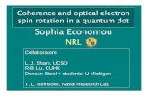 Sophia Economou Coherence and optical spin rotations in ...