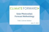 Solar Photovoltaic Forecast Methodology