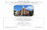 October 30, 2016 St. Patrick Catholic Church