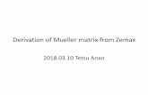 Derivation of Mueller matrix from Zemax