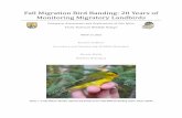 Fall Migration Bird Banding: 20 Years of Monitoring ...